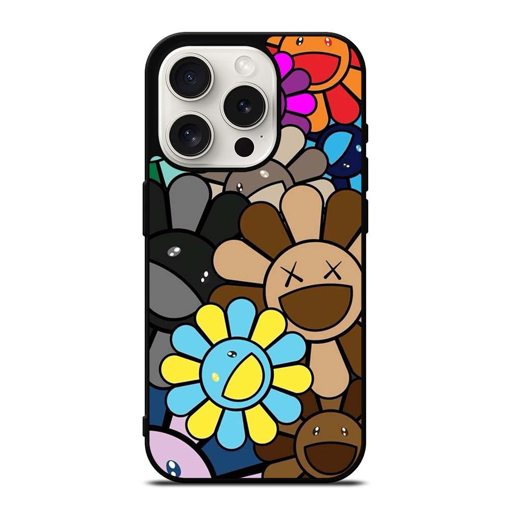 KAWS X TAKASHI MURAKAMI FLOWER iPhone 15 Pro Case Cover